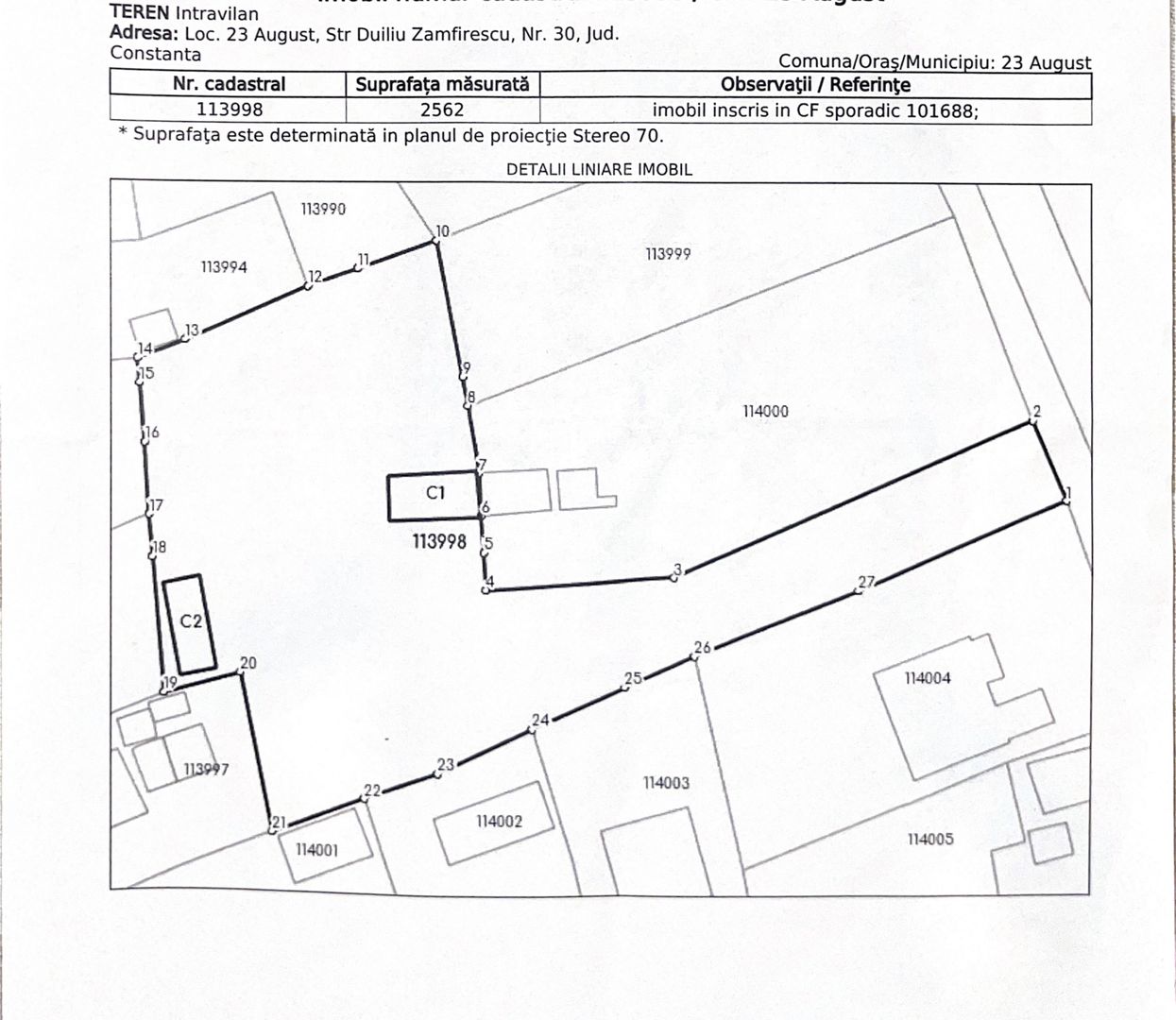 Teren intravilan 2562mp Loc 23 August | Ideal locuiță sau casă vacanță - Schiță 11