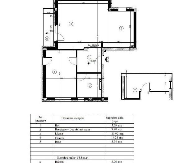 Apartament 2 camere | 59mp + balcon | parcare | AC | zona Buna Ziua - Schiță 9
