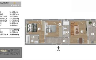 Metalurgiei -3 camere decomandate, bloc nou, incalzire prin pardoseala - Schiță 7