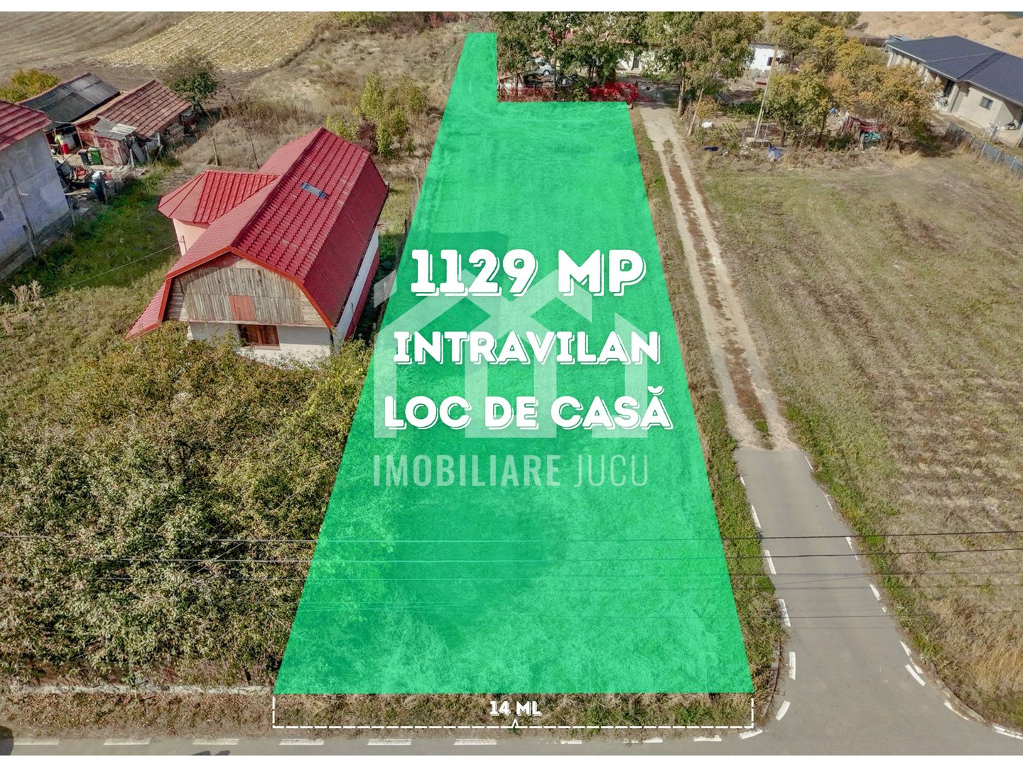 Loc de casa Jucu de Mijloc zona Panemar,  1129 mp | 14m front | asfalt - Poză 1