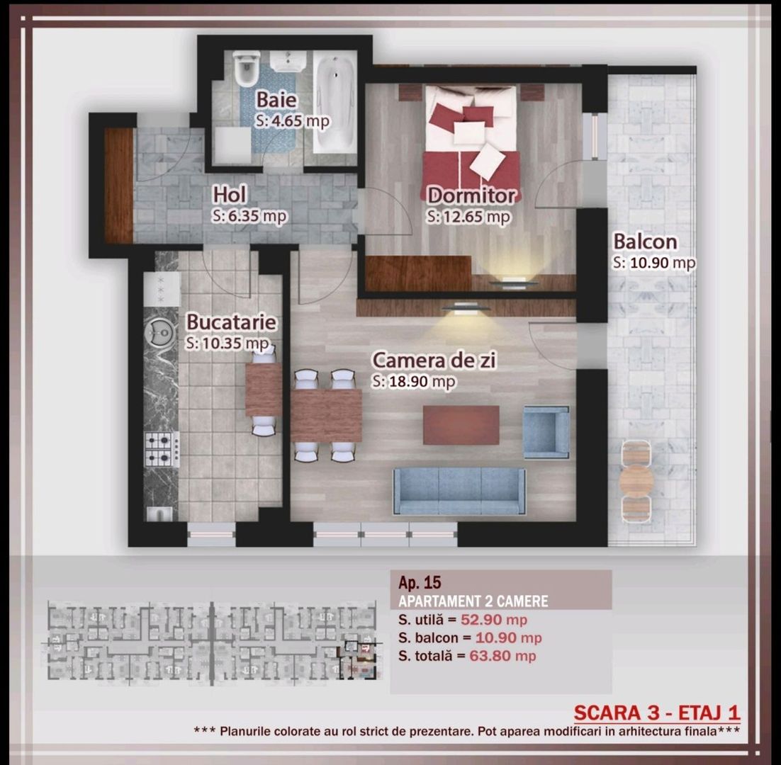 Apartament 2 camere decomandat,Cel mai mic pret, Rezidential Pallady - Poză 4