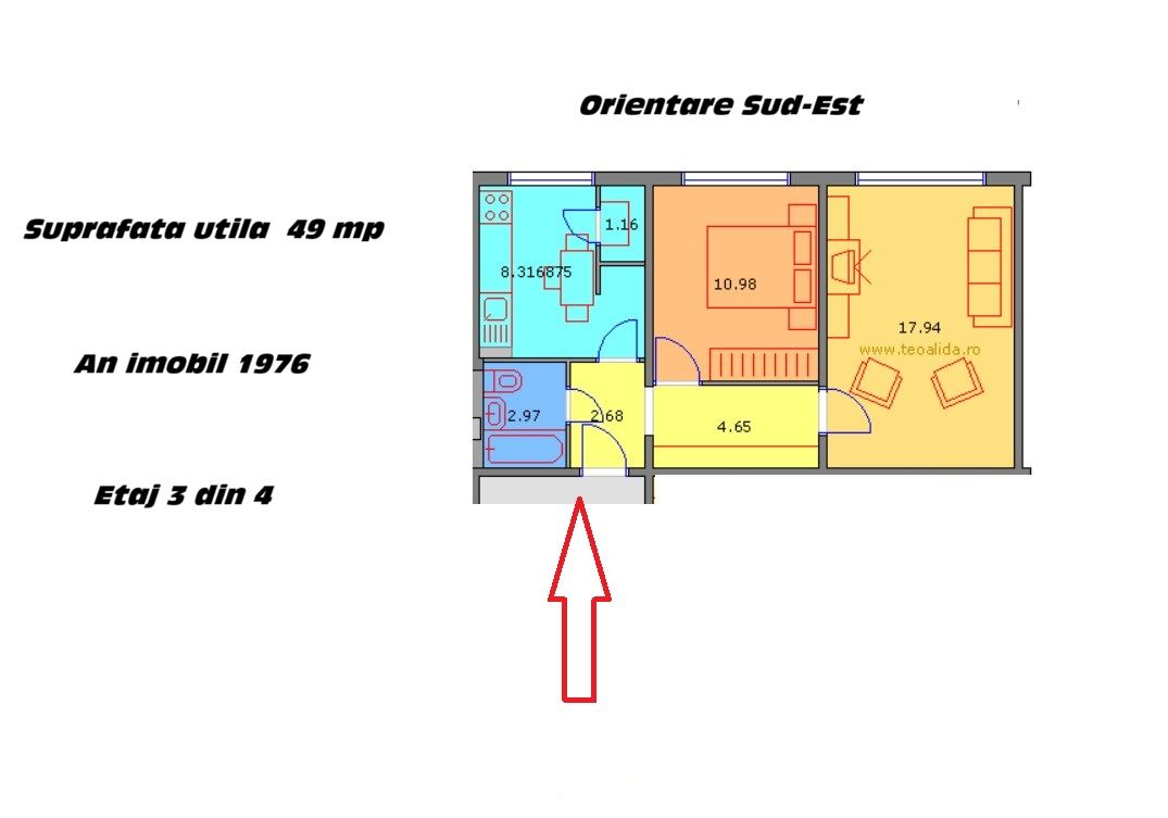 Apartament de vanzare 2 camere decomandat | Brancoveanu Berceni - Poză 4