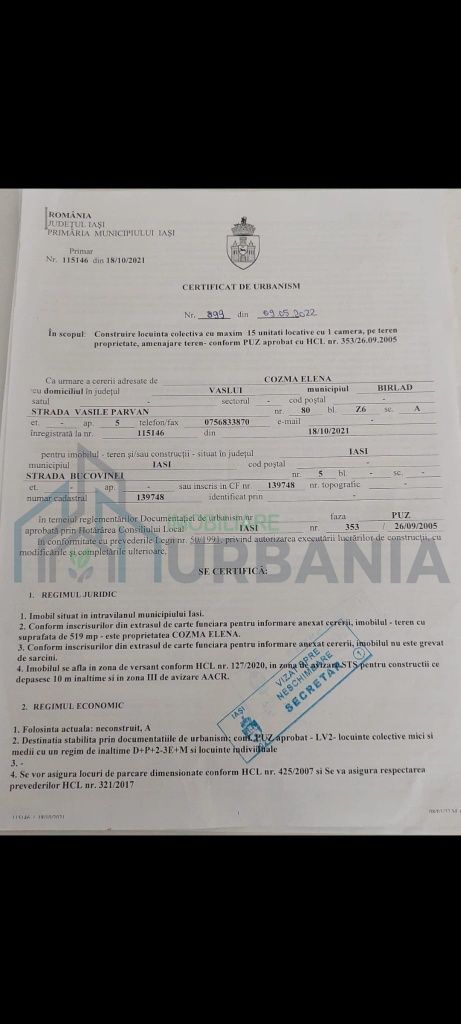 Teren de vânzare în Păcurari, cu PUZ aprobat, pe strada Bucovinei nr. 5 - Poză 4