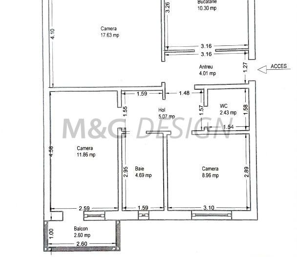 Girocului - Elisabetin, ap 3 camere, 2 bai, et 2,CT,AC - Poză 10