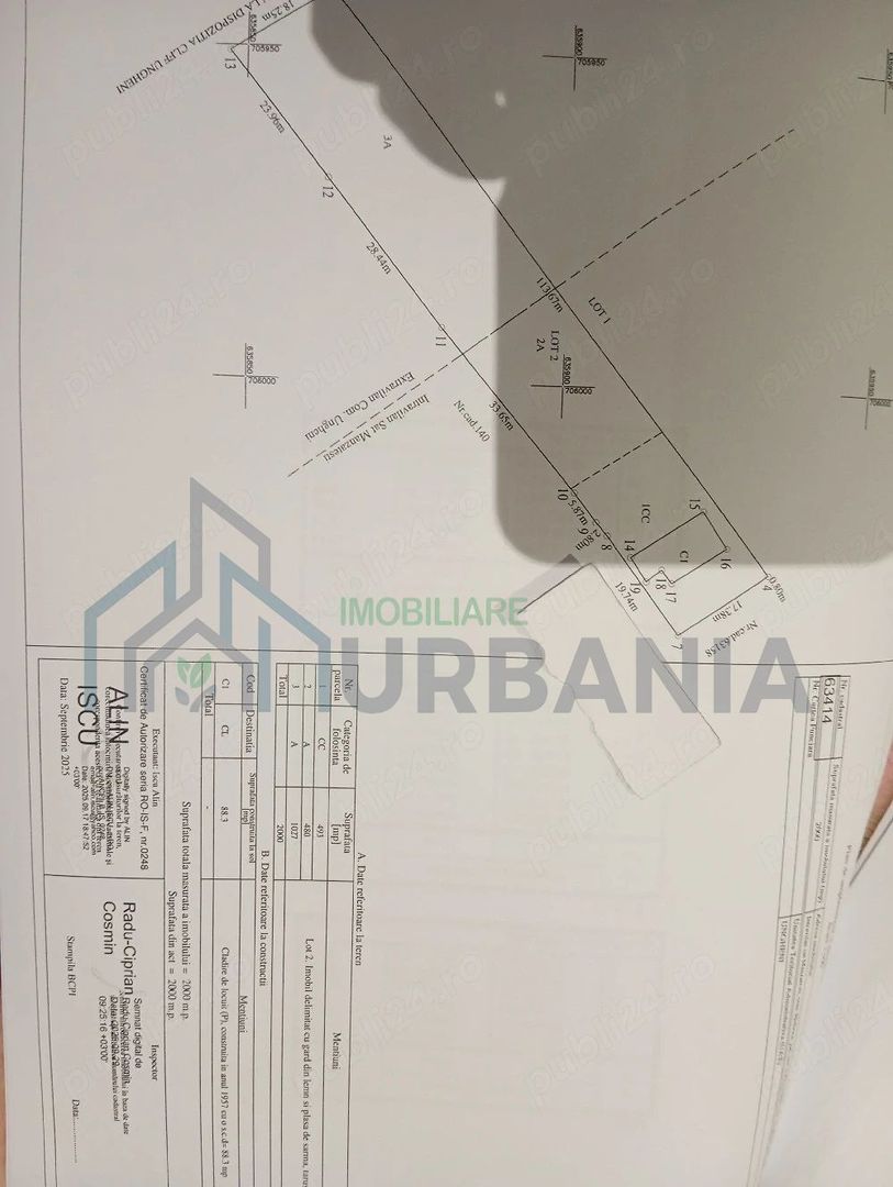 Terenuri de construcție în satul Mânzatesti, comuna Ungheni, Iași - 2 loturi de câte 2000 mp - Poză 3