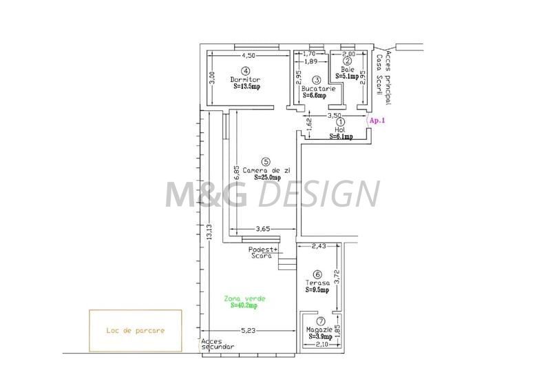 Apartament 2 camere Dumbravita cu curte - Schiță 14