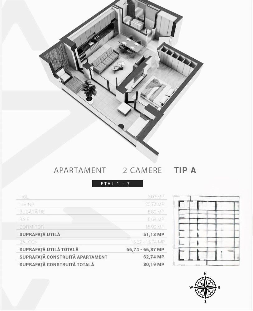 Vanzare apartament 2 camere decomandat, etaj 7, parcare, 13 Septembrie - Poză 6