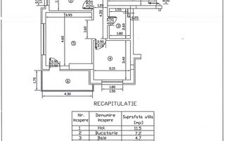 Apartament de 2 Camere Mobilat complet cu Loc de parcare - Drm. Belşugului - Schiță 10