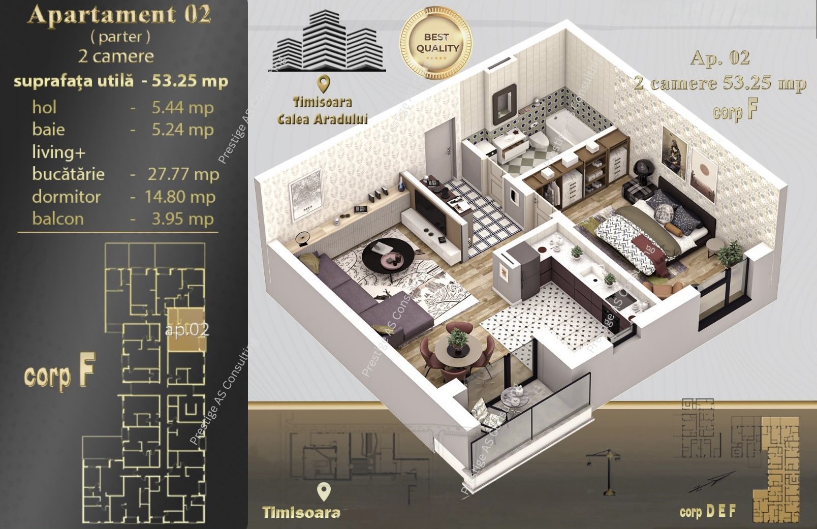 Apartament Nou 2 Camere | 53 mp Utili | Comision 0% | Calea Aradului - Schiță 6