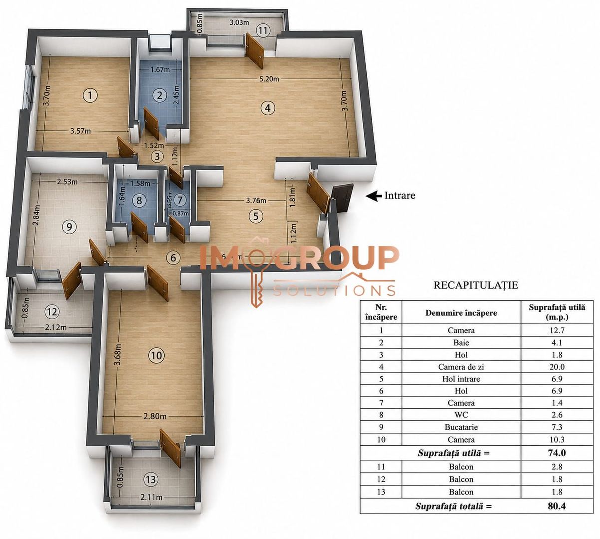 ZIMBRU - BLOC 1989 - ETAJ INTERMEDIAR - APARTAMENT 3 CAMERE DECOMANDAT - Poză 1