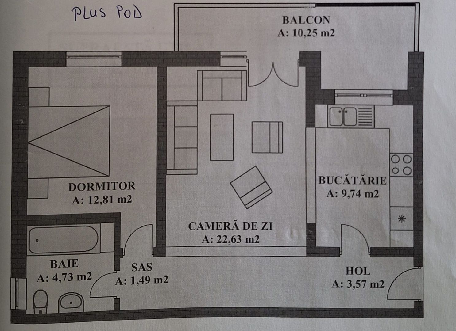 Apartament 2 camere cu POD generos 30mp- Selimbar, Triajului - Poză 17