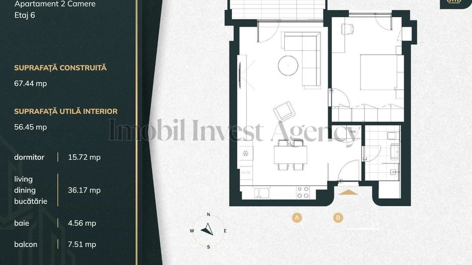 Apartament 2 Camere cu parcare inclusă în complexul BHB Avenue - Poză 18