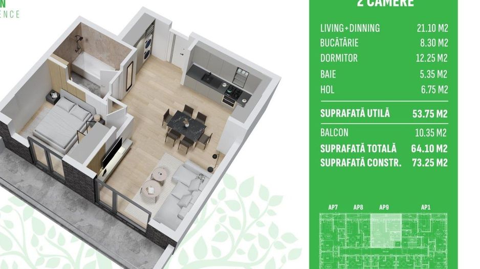 Apartament 2 Camere Otopeni – Libertății| Piscină Privată - Poză 14