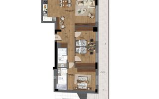 Apartament 4 camere nou, cu terasa  Pta-Unirii AP15B - Schiță 5