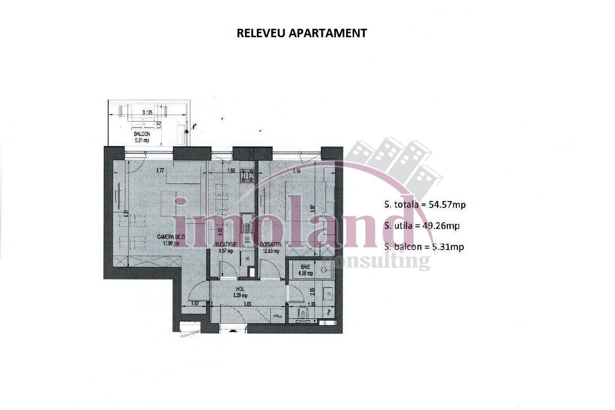 Apartament - 2 camere+balcon - Vanzare - Nusco City-Aviatiei-Promenada - Schiță 13
