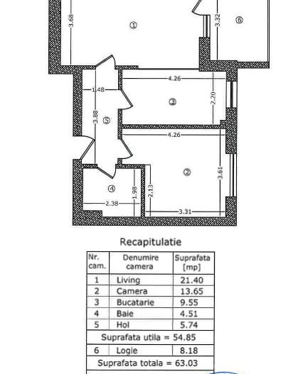 APARTAMENT 2 CAMERE | AQUA CITY | MOBILAT+UTILAT - Schiță 14