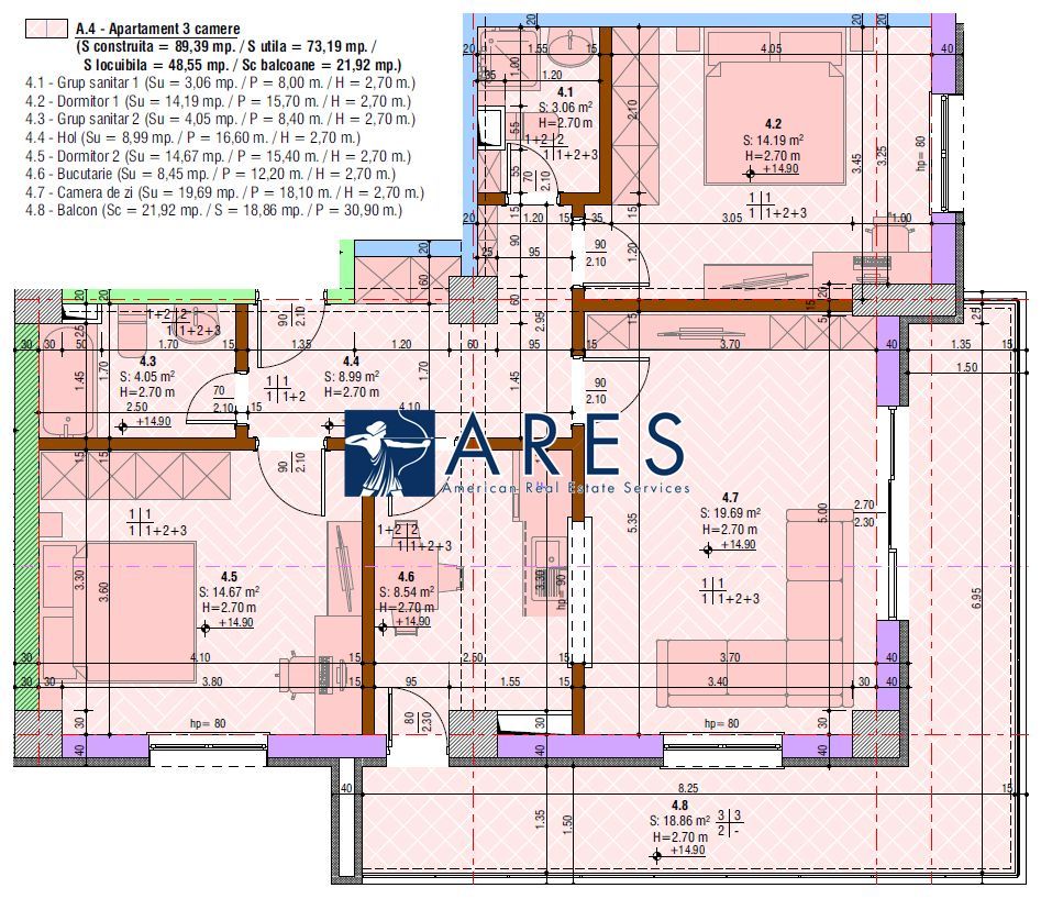 Bloc nou | Ozon Tower | Central | 3 camere | Et. 5 - Poză 4