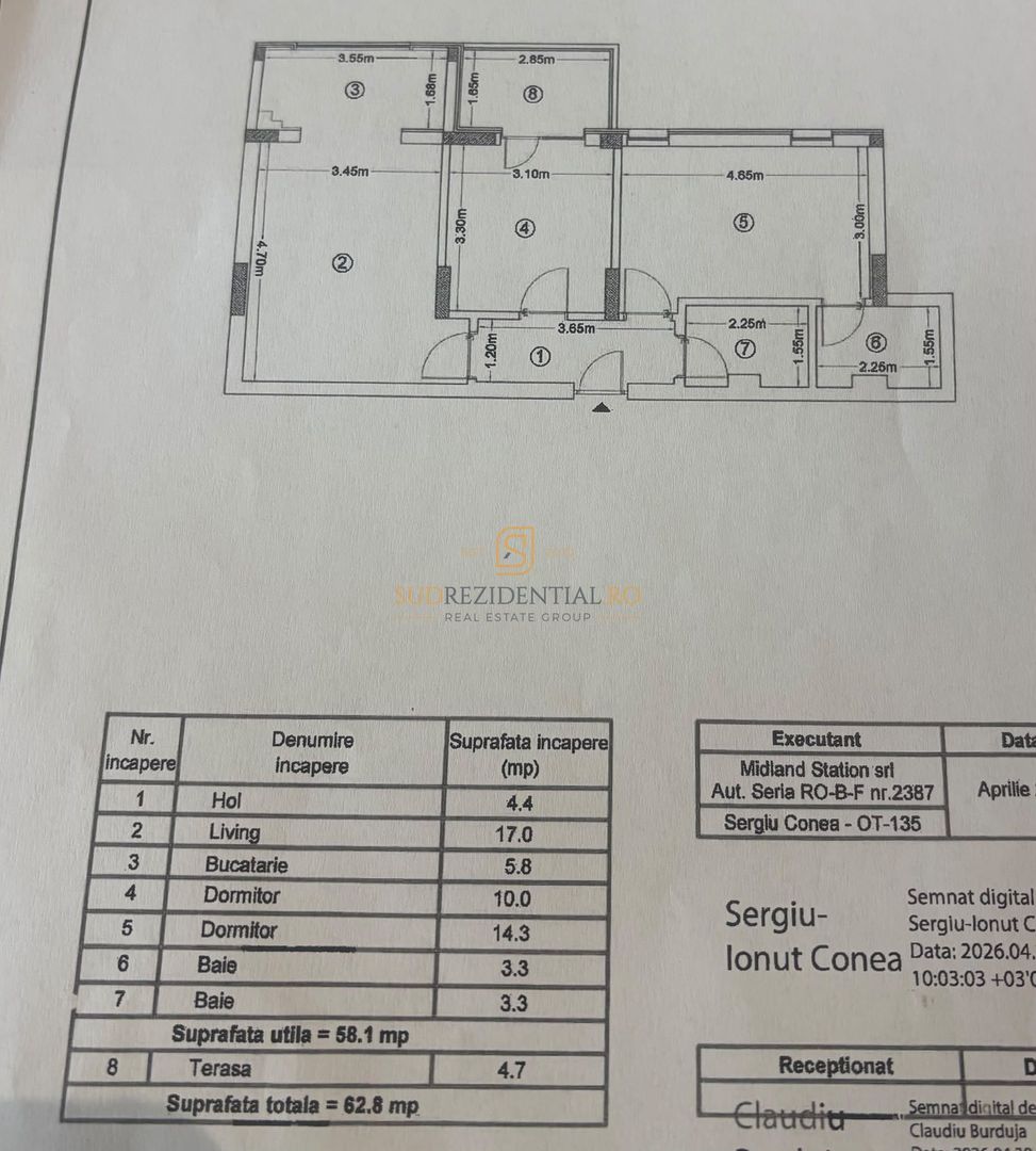 Apartament cu 3 camere de vanzare, imobil nou, Bragadiru - Schiță 8