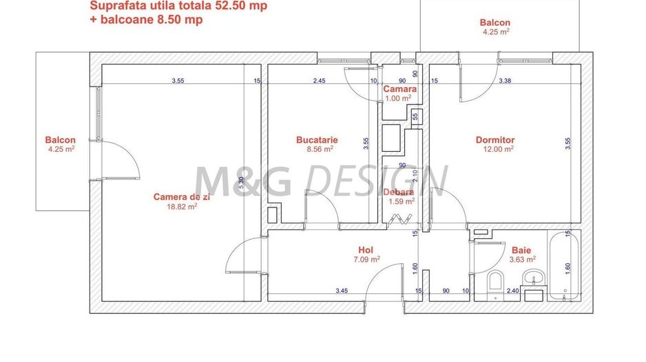 Apartament 2 camere Lipovei cu centrala - Poză 11