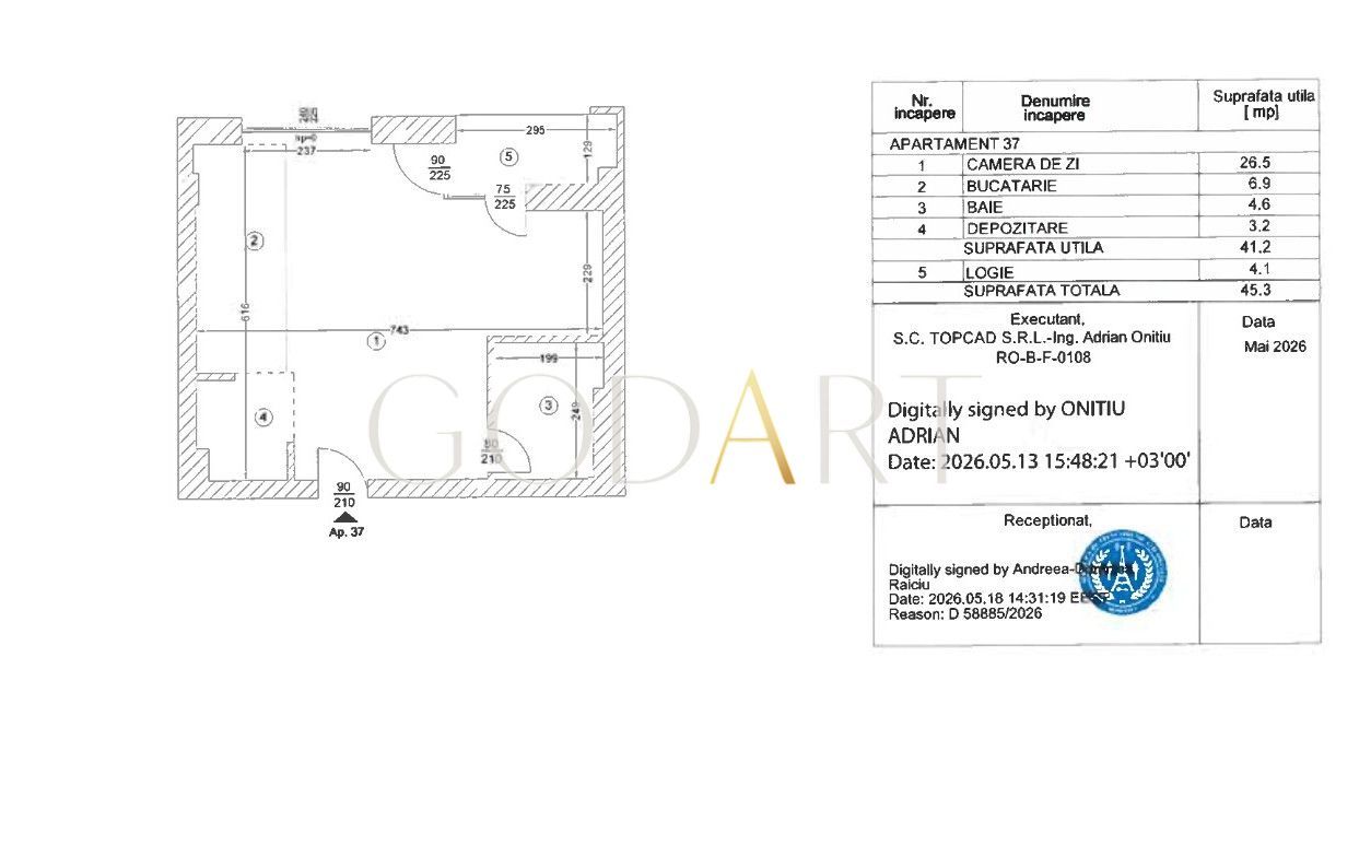 Studio premium | Terasa | Loc de parcare - Schiță 9