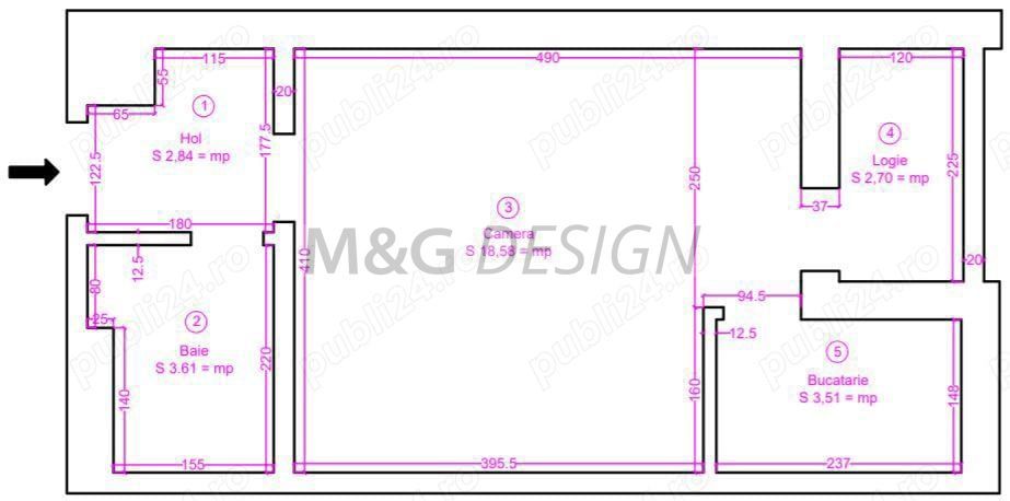 Apartament 1 camera zona Medicina - Schiță 8