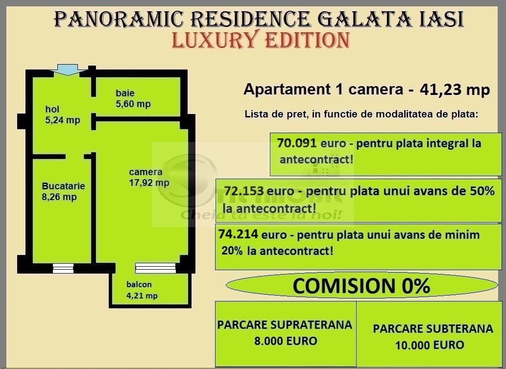 Apartament decomandat de vanzare in Iasi, Galata, 41,23 mp, bloc nou - Poză 2