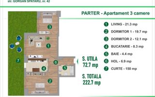 De vanzare Apartament 3 cam Colentina  CURTE 150mp sect 2 - Poză 8