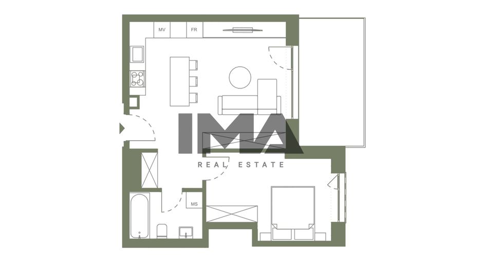 Apartament nou cu 2 camere | Balcon de 11 mp | Confort premium - Schiță 9
