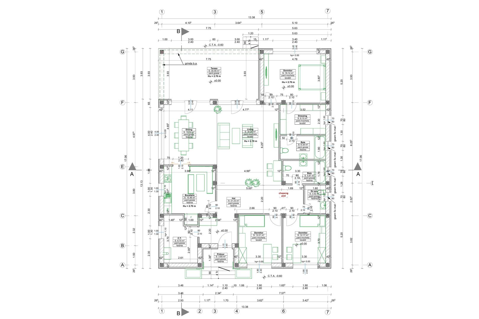 Casă Premium Sânpetru | 162 mp | Teren 971 mp | Mobilată și Utilată - Schiță 36