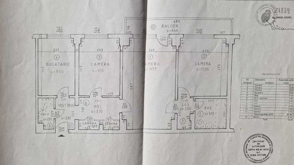 Apartament 3 camaere vanzare bloc 1979, Gorjului, Militari - Schiță 8