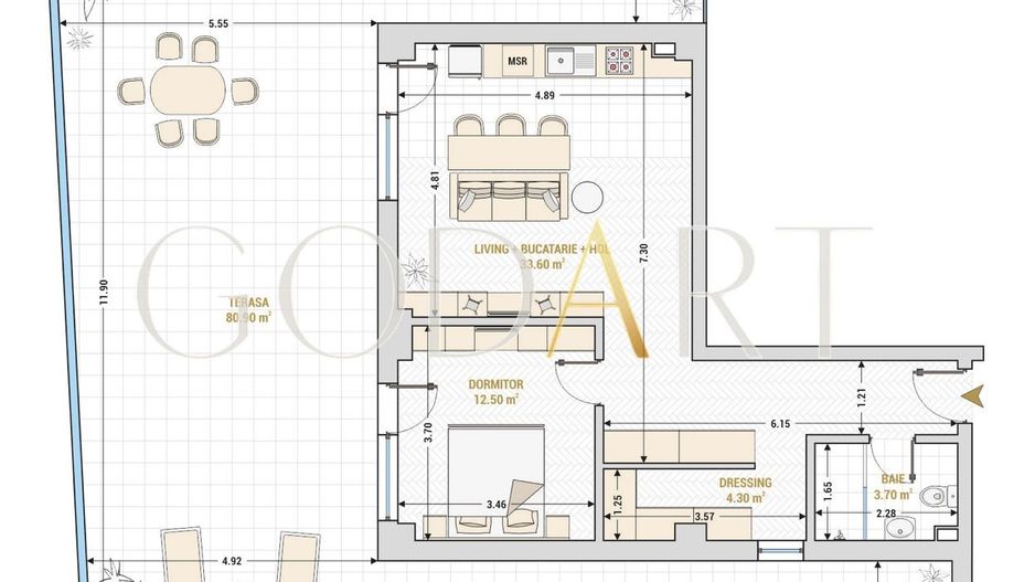 Apartament premium 2 camere | Ready to move | Mobilat | Utilat - Schiță 14