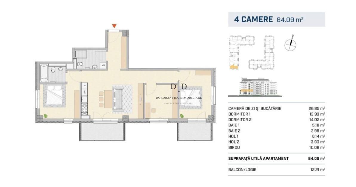 Apartament 4 camere de vânzare | Parcare subterana | Bloc nou 2024 - Poză 16
