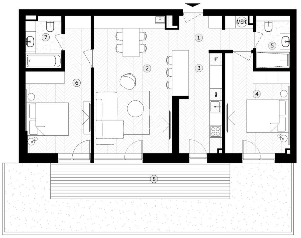 The Lake Home, Apartament 3 camere cu Gradina, Sibiu - Schiță 3