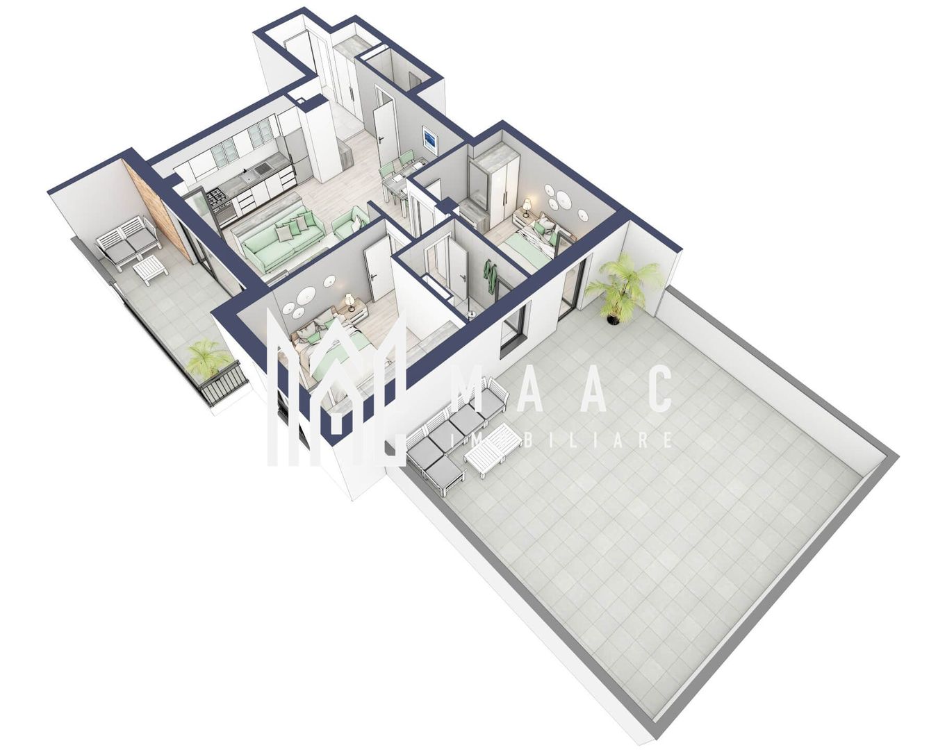 Apartament 3 camere | Terasa 40 mp | Turnisor - Poză 2