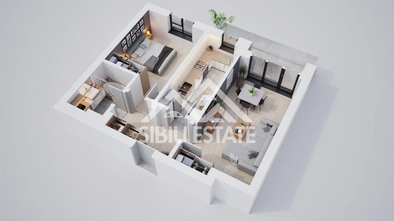 Apartament modern 2 camere cu terasa si incalzire in pardoseala - Poză 4