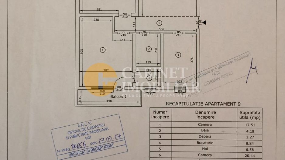 3 camere - Bucium - loc de parcare - 96mp - INTABULAT - Poză 2