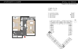 Vânzare, apartament cu 2 camere în zona Bucureștii Noi - Poză 2