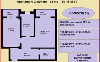 Apartament 2 camere nou de vanzare in Iasi Valea Lupului, bloc nou - Poză 2