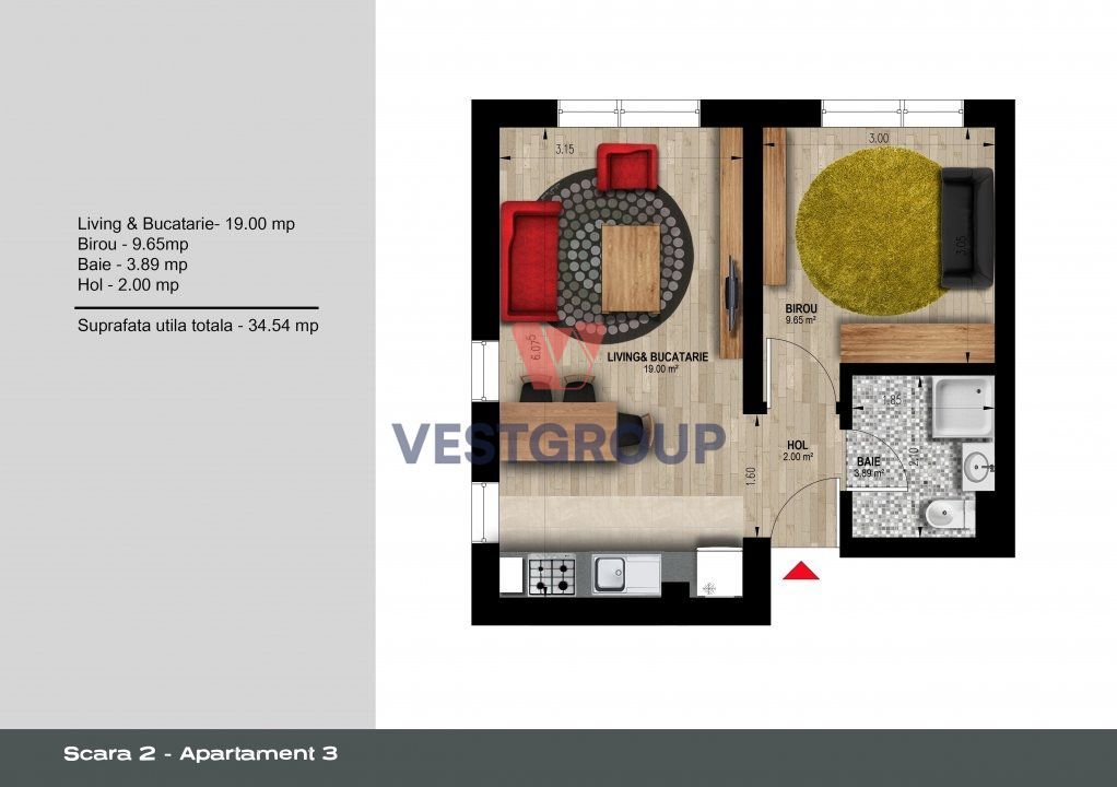Apartament 2 camereDirect Dezvoltator Weiner 12 Residence Militari - Poză 17