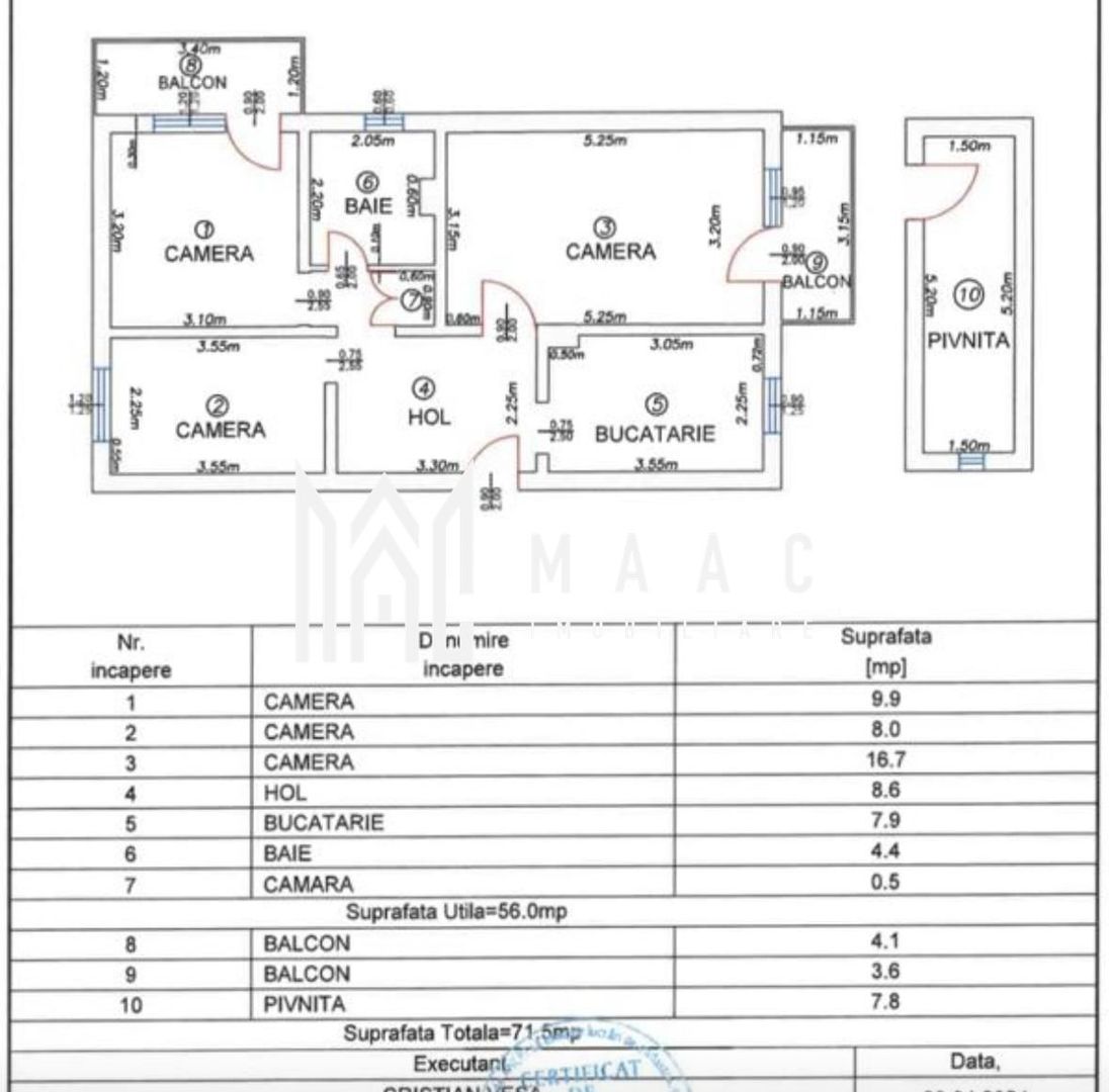 Apartament 3 camere I Valea Aurie I 2 Balcoane I Pivniță - Poză 2