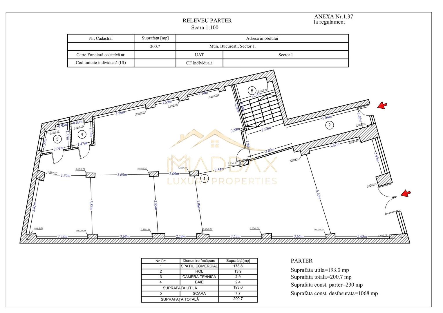 Spatiu comercial S+P // *362mp* // Victoriei - Schiță 51