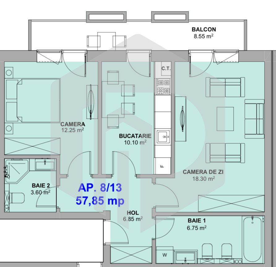 Apartament 3 Camere | Etaj 1 | Doamna stanca | Dezvoltator - Poză 2