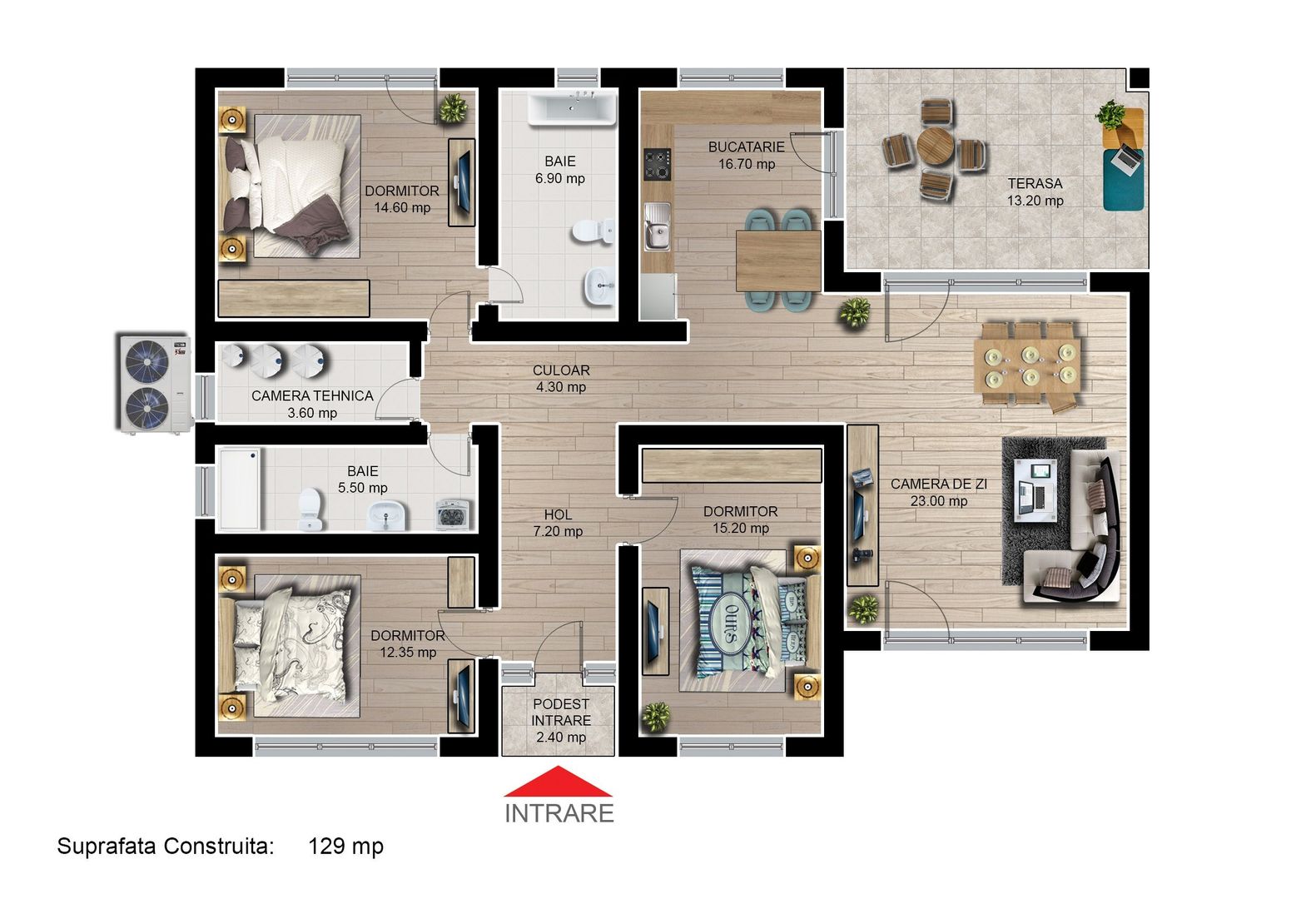 Casa individuala din caramida 4 camere Cartier Izvor Tarlungeni Brasov - Schiță 7