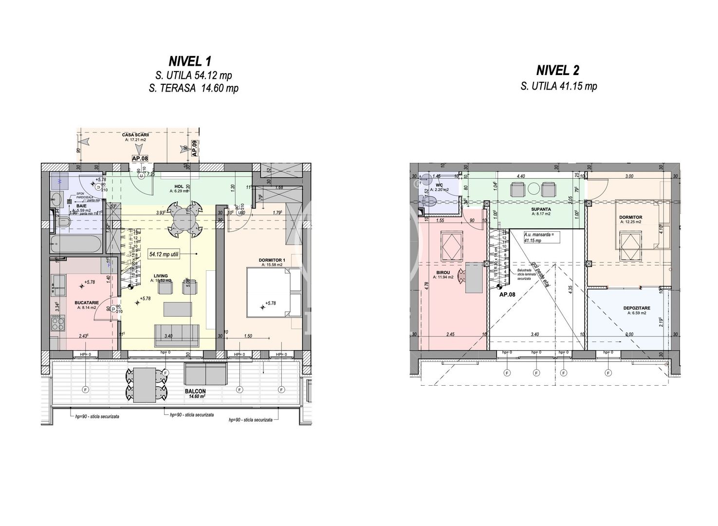 Penthouse 4 camere - mobilat si utilat, intabulat (WNCL-49F-DO-ap.8) - Poză 17