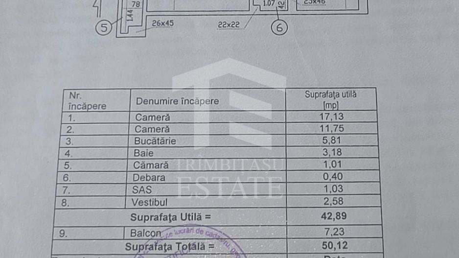 Apartament 2 Camere - Zona Brâncoveanu–Piata Sudului - Bloc Reabilitat - Schiță 6