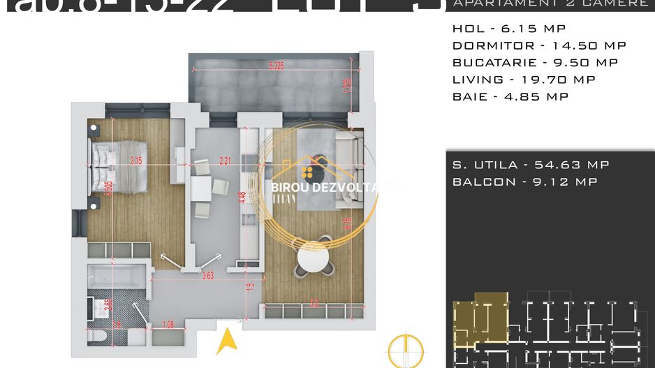 Decomandat Geam la baie 15 minute de metrou Teclu IKEA Parcare Inclusa - Schiță 6