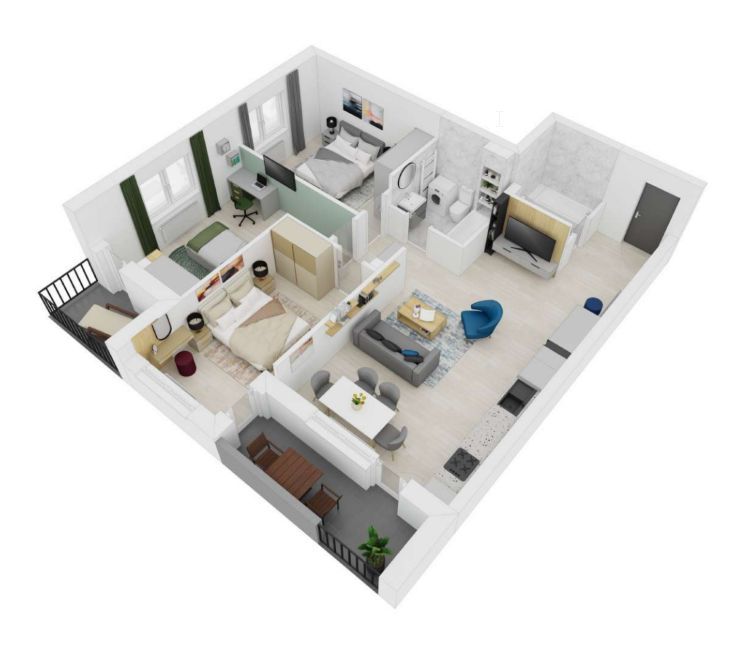 Apartament INTABULAT LA CHEIE, 4 camere, Sibiu - Schiță 12