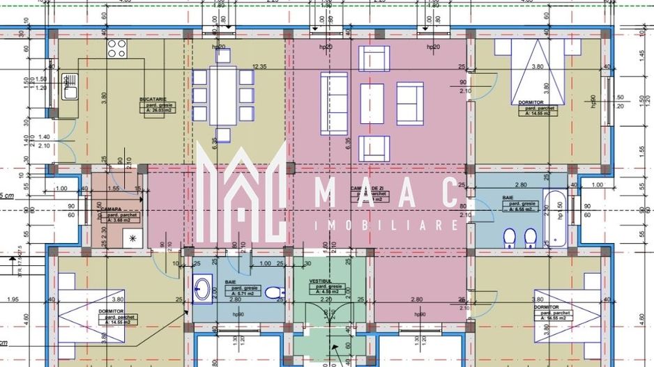 Casa stil mediteranian 4 dormitoare 800 mp teren Tocile Sibiu - Poză 3