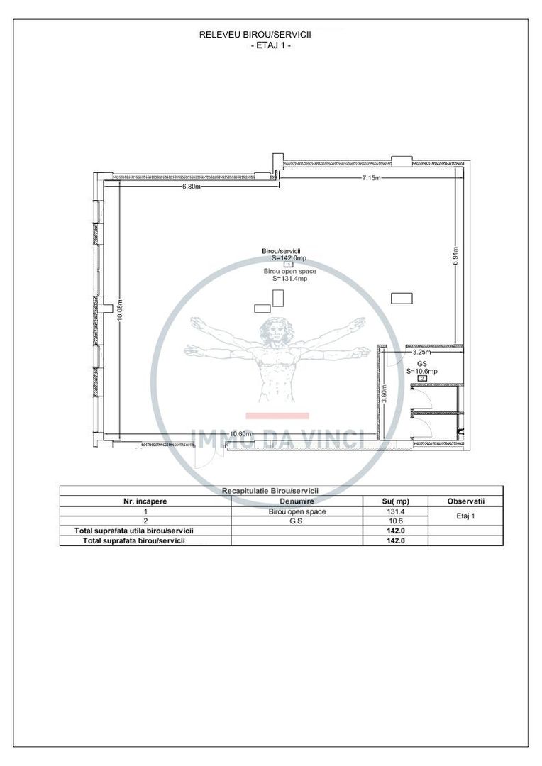 Spatiu comercial/birouri, 142 mp,194 mp cladire ultra moderna-Marasti - Schiță 17