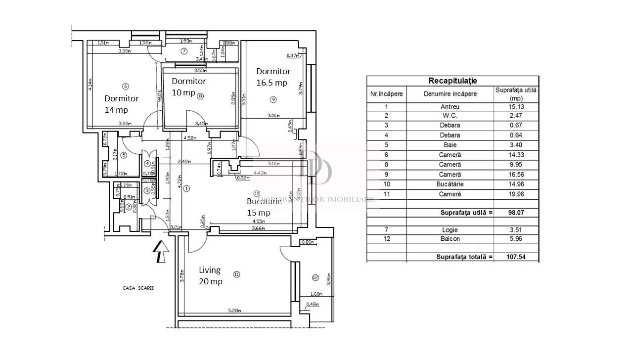 Apartament Premium cu 4 Camere | 2 Băi | Grădini Mănăștur - Schiță 20